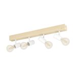 Eglo Luce da soffitto Townshend 3 Legna Acciaio Bianca | IP20 - Adatto per 4x E27 