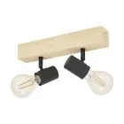 Eglo Luce da soffitto Townshend 3 Legna Acciaio Nero | IP20 - Adatto per 2x E27 